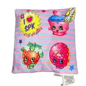 NWT Shopkins Pink and Blue Striped Pillow